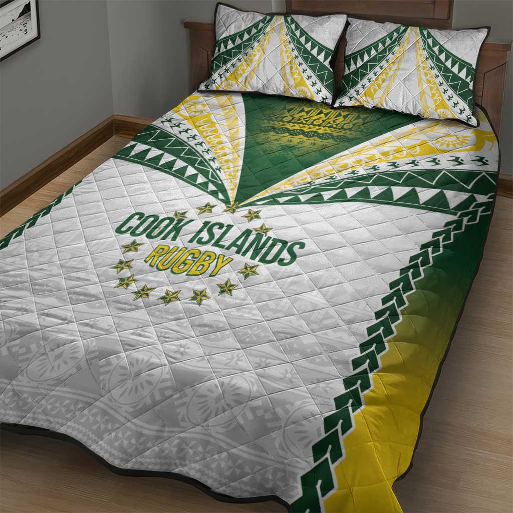 Cook Islands Rugby Quilt Bed Set Kuki's Aitu Champions - Polynesian Pride