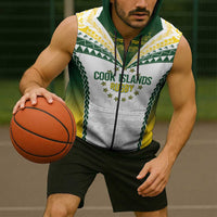 Cook Islands Rugby Custom Sleeveless Zip Hoodie Kuki's Aitu Champions - Polynesian Pride