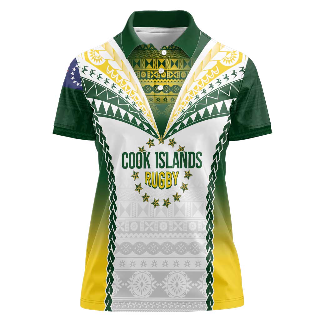 Cook Islands Rugby Custom Women Polo Shirt Kuki's Aitu Champions - Polynesian Pride