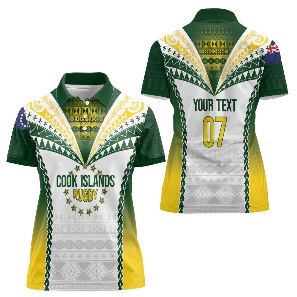 Cook Islands Rugby Custom Women Polo Shirt Kuki's Aitu Champions - Polynesian Pride
