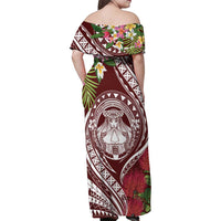 Aloha Hawaii Big Island Family Matching Off Shoulder Maxi Dress and Hawaiian Shirt Ohia Lehua Wahine LT7 - Polynesian Pride