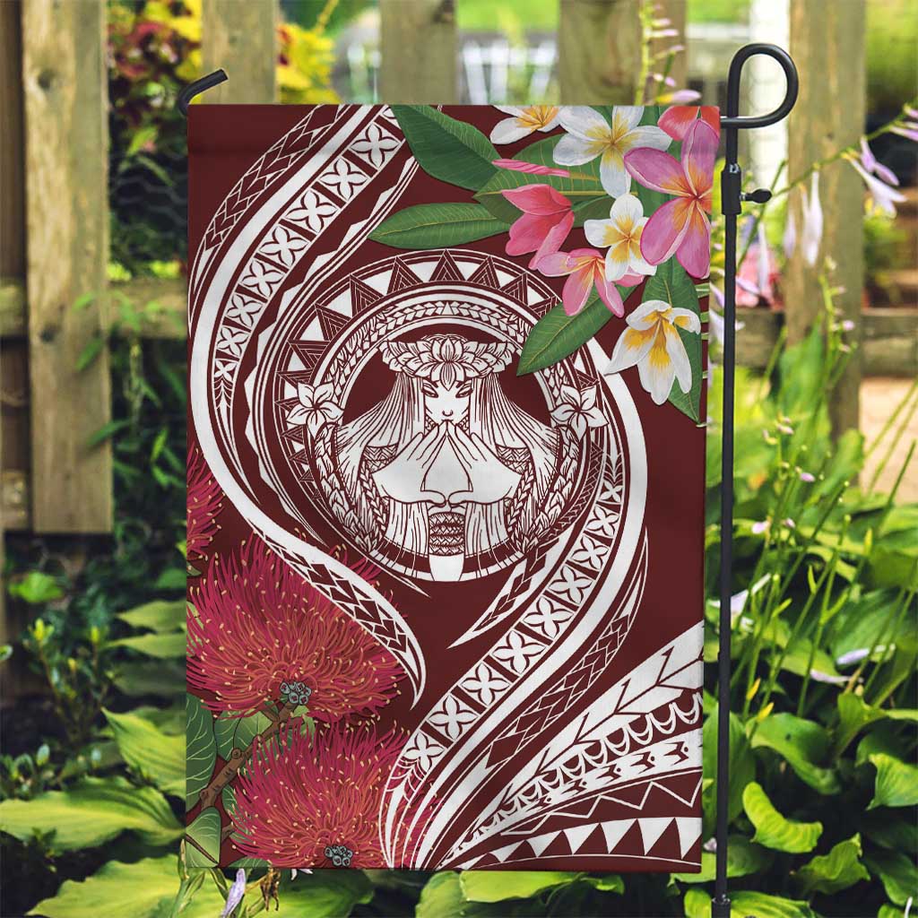 Aloha Hawaii Big Island Garden Flag Ohia Lehua Wahine