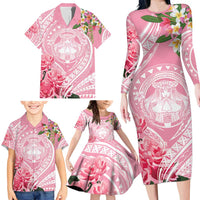 Aloha Hawaii Maui Family Matching Long Sleeve Bodycon Dress and Hawaiian Shirt Goddess Lokelani Rose LT7 - Polynesian Pride