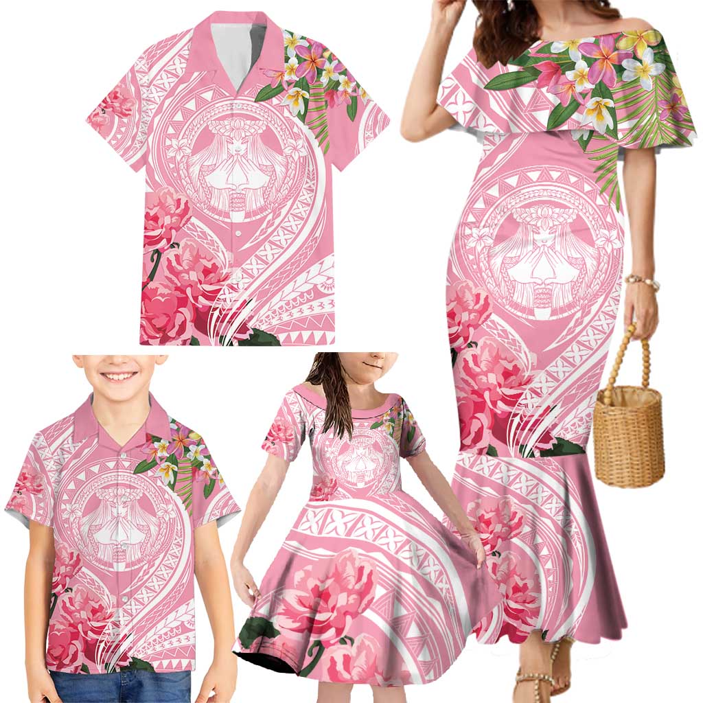 Aloha Hawaii Maui Family Matching Mermaid Dress and Hawaiian Shirt Goddess Lokelani Rose LT7 - Polynesian Pride