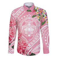 Aloha Hawaii Maui Family Matching Off The Shoulder Long Sleeve Dress and Hawaiian Shirt Goddess Lokelani Rose LT7 - Polynesian Pride