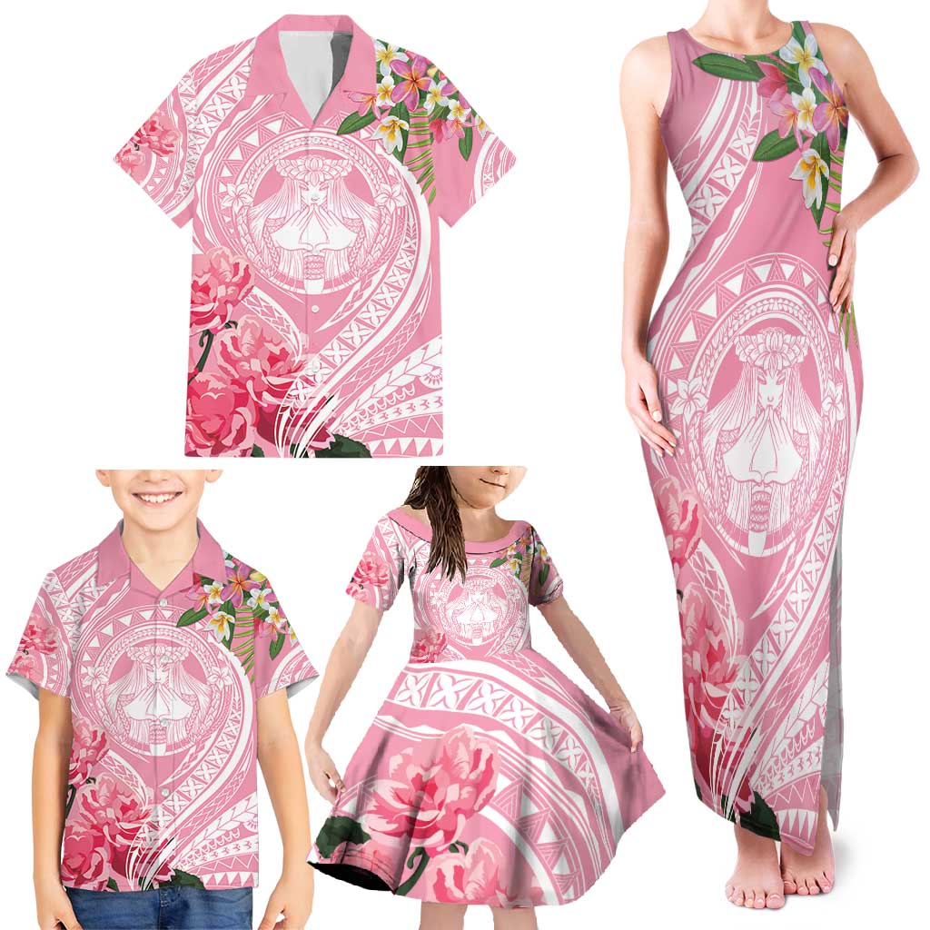 Aloha Hawaii Maui Family Matching Tank Maxi Dress and Hawaiian Shirt Goddess Lokelani Rose LT7 - Polynesian Pride