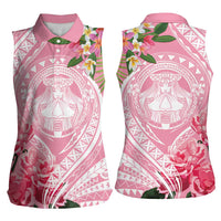 Aloha Hawaii Maui Women Sleeveless Polo Shirt Goddess Lokelani Rose