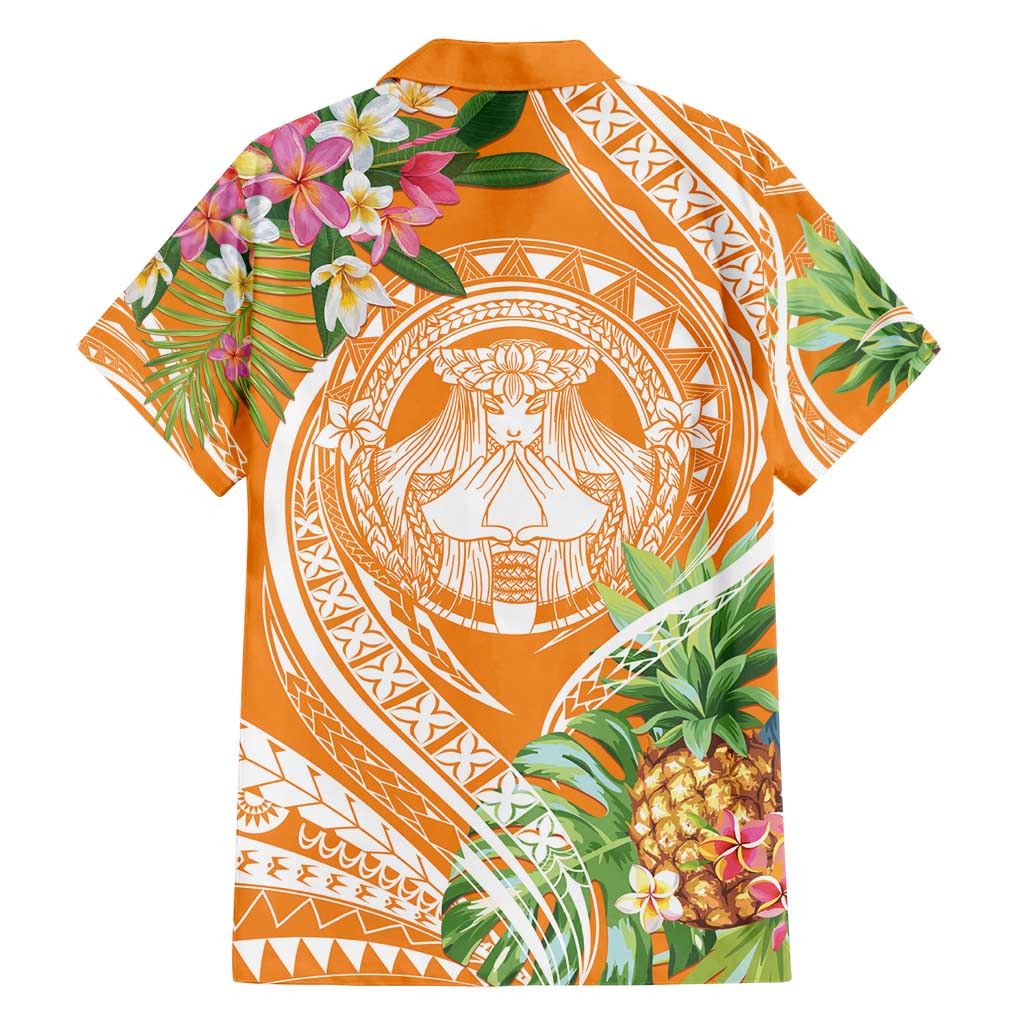 Aloha Hawaii Lanai Family Matching Long Sleeve Bodycon Dress and Hawaiian Shirt Frangipani Mix Pineapple LT7 - Polynesian Pride