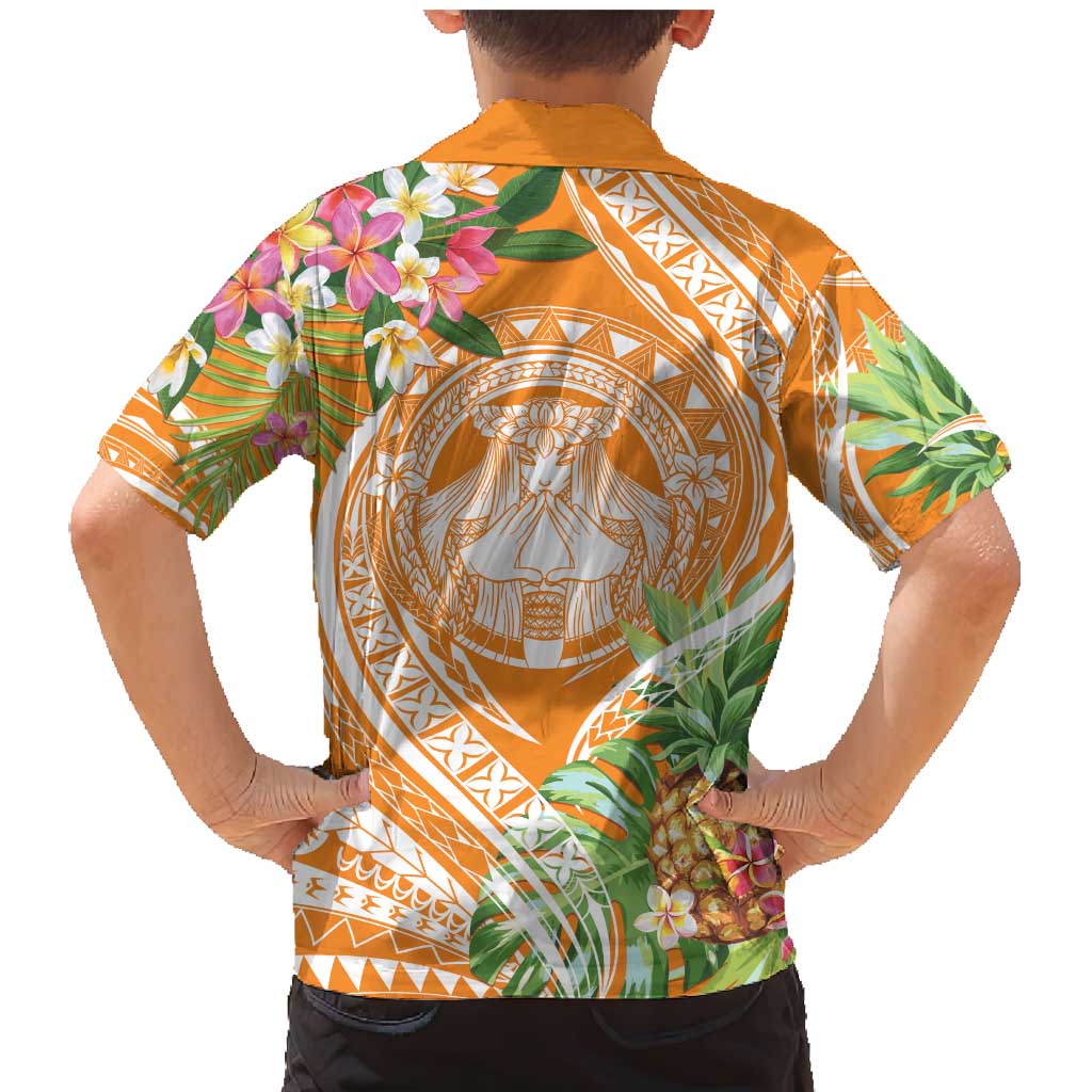 Aloha Hawaii Lanai Family Matching Mermaid Dress and Hawaiian Shirt Frangipani Mix Pineapple LT7 - Polynesian Pride