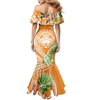 Aloha Hawaii Lanai Family Matching Mermaid Dress and Hawaiian Shirt Frangipani Mix Pineapple LT7 - Polynesian Pride