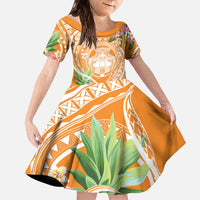 Aloha Hawaii Lanai Family Matching Off The Shoulder Long Sleeve Dress and Hawaiian Shirt Frangipani Mix Pineapple LT7 - Polynesian Pride