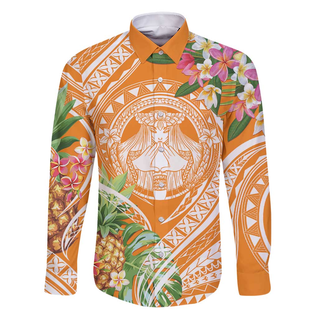 Aloha Hawaii Lanai Family Matching Off Shoulder Short Dress and Hawaiian Shirt Frangipani Mix Pineapple