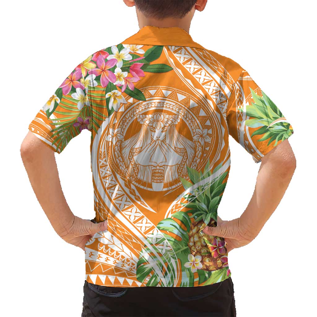 Aloha Hawaii Lanai Family Matching Summer Maxi Dress and Hawaiian Shirt Frangipani Mix Pineapple
