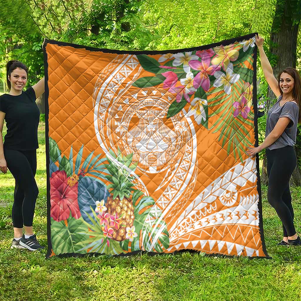 Aloha Hawaii Lanai Quilt Frangipani Mix Pineapple
