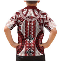 Bula Fiji Vintage Family Matching Mermaid Dress and Hawaiian Shirt Scarlet Masi Motifs LT7 - Polynesian Pride