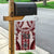 Bula Fiji Vintage Garden Flag Scarlet Masi Motifs