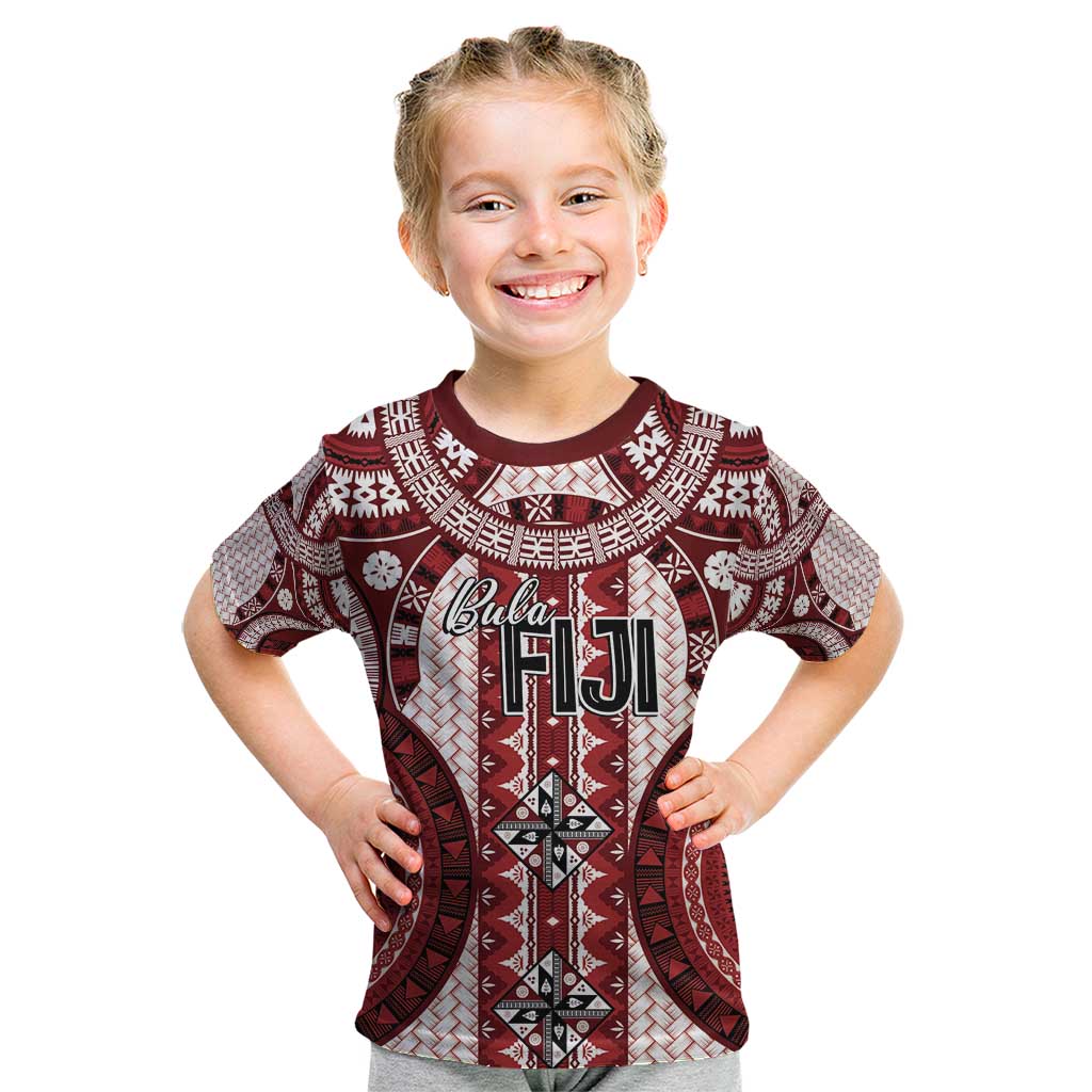 Bula Fiji Vintage Kid T Shirt Scarlet Masi Motifs