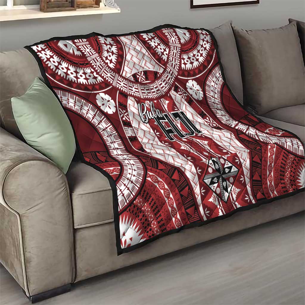 Bula Fiji Vintage Quilt Scarlet Masi Motifs