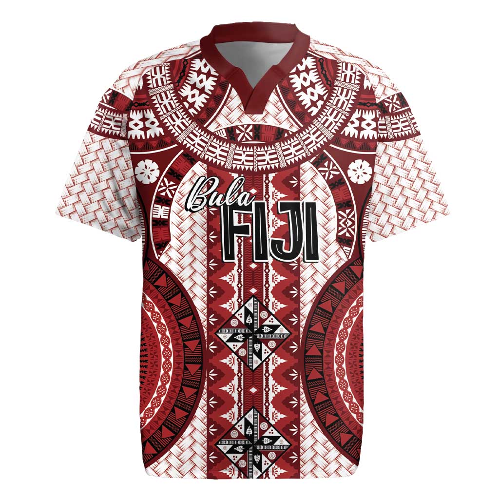 Bula Fiji Vintage Rugby Jersey Scarlet Masi Motifs