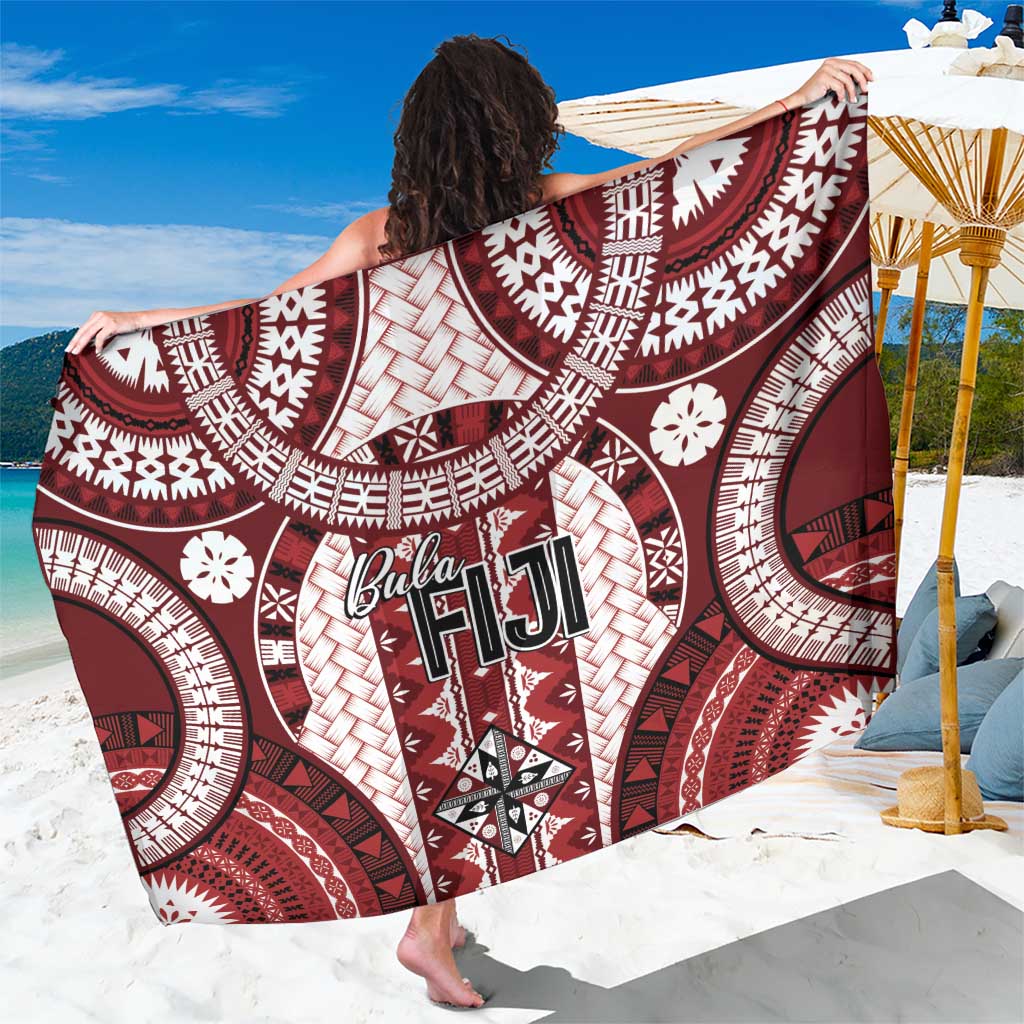 Bula Fiji Vintage Sarong Scarlet Masi Motifs