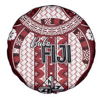 Bula Fiji Vintage Spare Tire Cover Scarlet Masi Motifs LT7 - Polynesian Pride