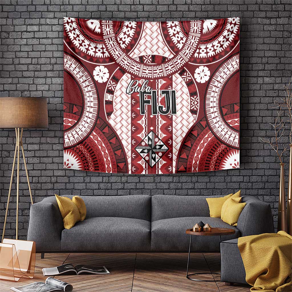 Bula Fiji Vintage Tapestry Scarlet Masi Motifs