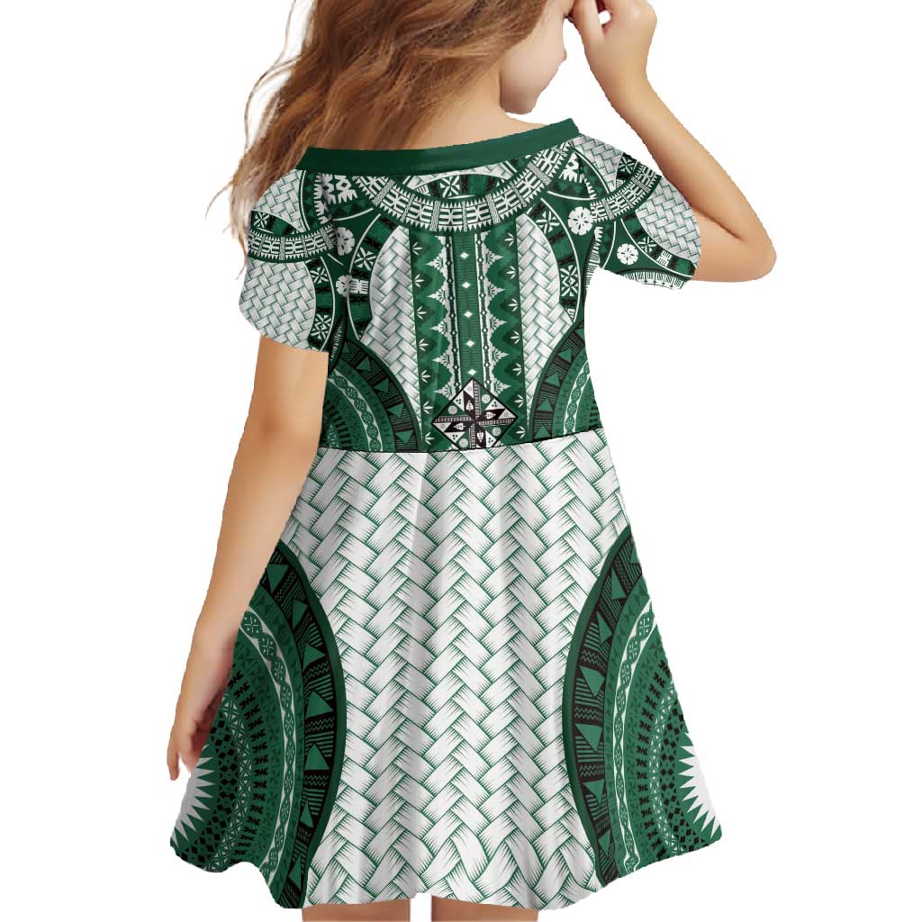 Bula Fiji Vintage Family Matching Summer Maxi Dress and Hawaiian Shirt Phthalo Green Masi Motifs LT7 - Polynesian Pride