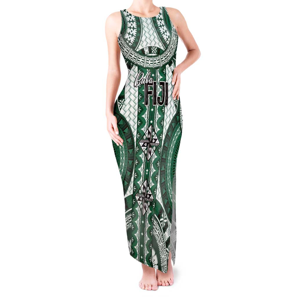 Bula Fiji Vintage Tank Maxi Dress Phthalo Green Masi Motifs
