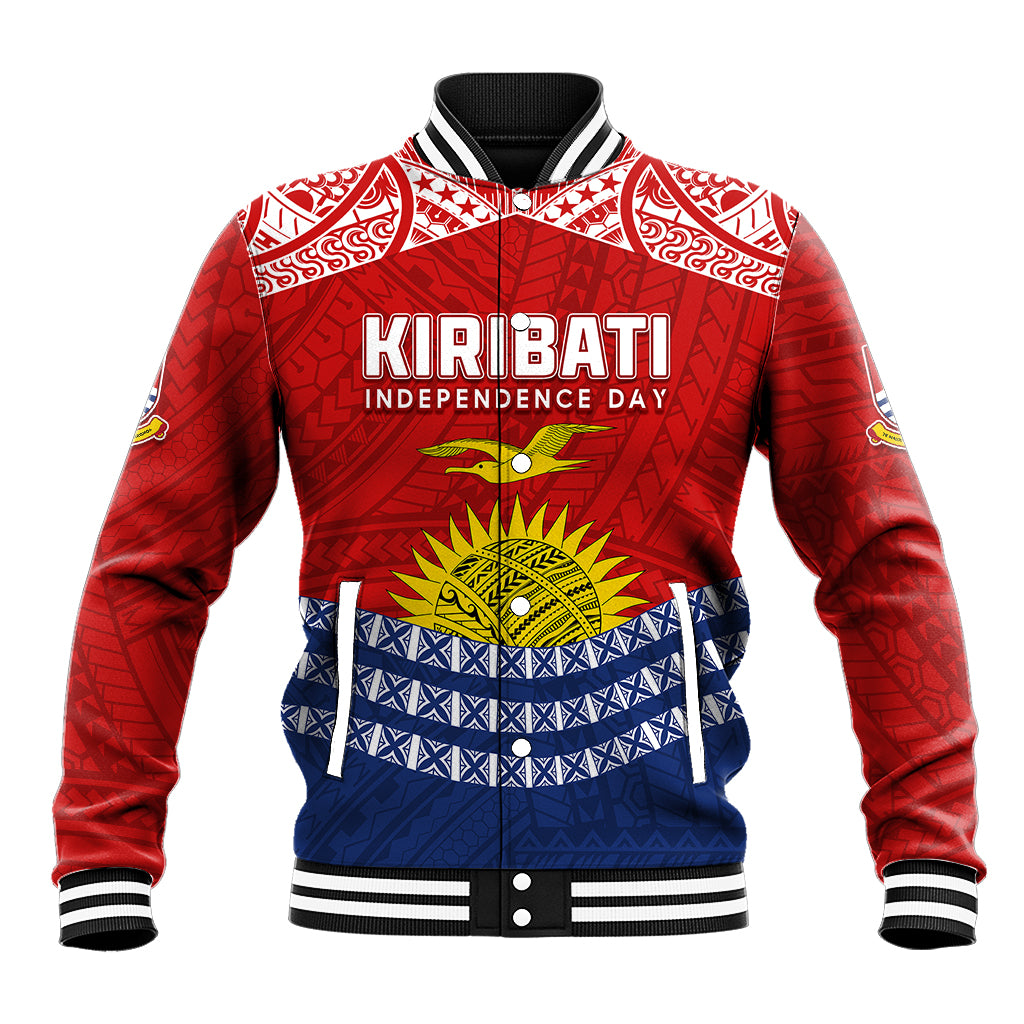 Personalised Kiribati Independence Day Baseball Jacket Flag Style LT7 Unisex Red - Polynesian Pride
