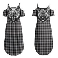 Hawai'i Paniolo Motif Black Couples Matching Summer Maxi Dress and Hawaiian Shirt Floral Palaka Print LT7 - Polynesian Pride