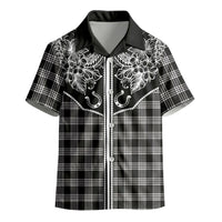 Hawai'i Paniolo Motif Black Kid Hawaiian Shirt Floral Palaka Print LT7 - Polynesian Pride