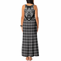 Hawai'i Paniolo Motif Black Tank Maxi Dress Floral Palaka Print LT7 - Polynesian Pride