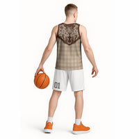 Hawai'i Paniolo Motif Leather Brown Basketball Jersey Floral Palaka Print LT7 - Polynesian Pride