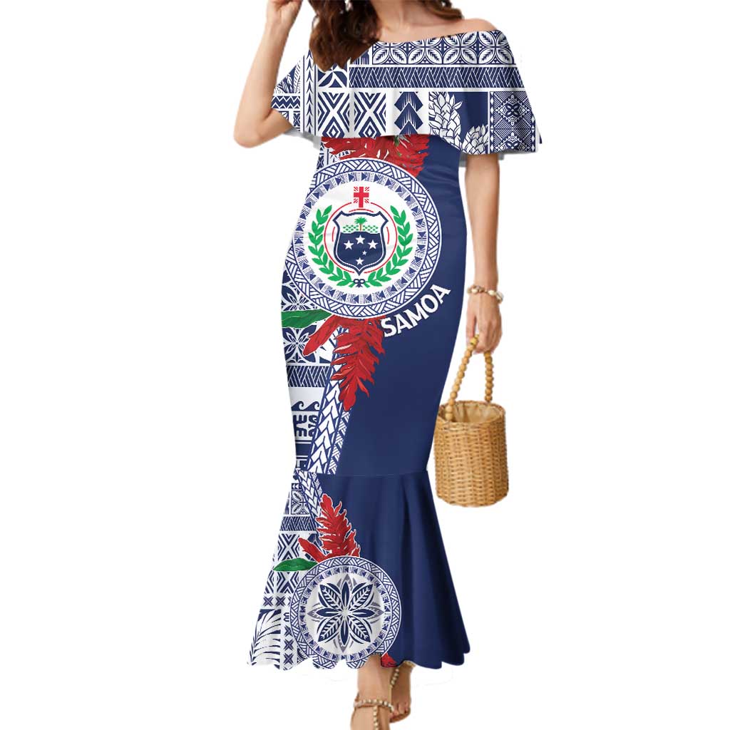 Samoa Rugby Personalized Family Matching Mermaid Dress and Hawaiian Shirt Toa Samoa Myriad Siapo