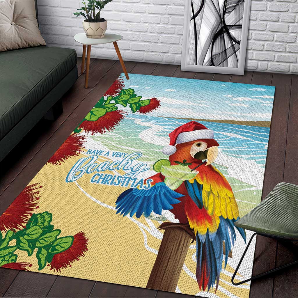 Have A Very Beach Christmas Area Rug Parrot By Lehua Flower LT7 Art - Polynesian Pride