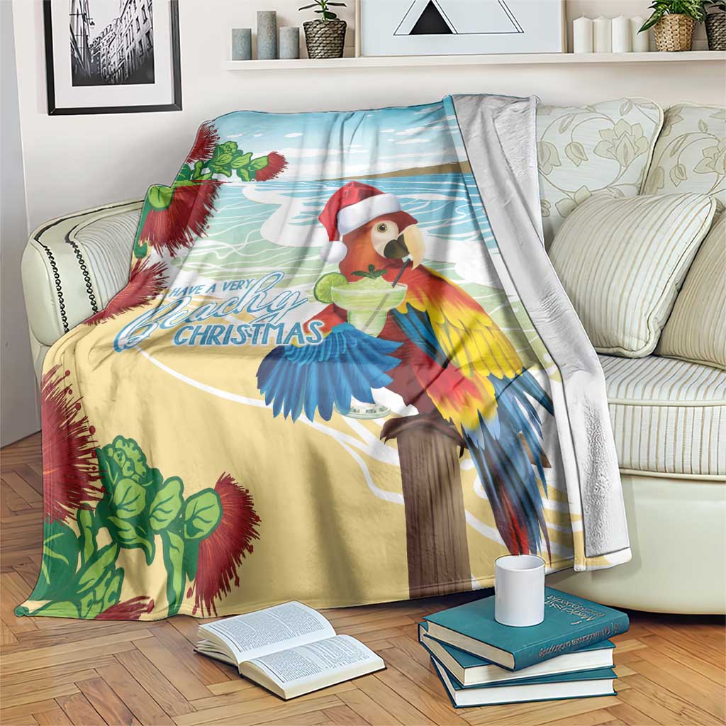 Have A Very Beach Christmas Blanket Parrot By Lehua Flower LT7 Art - Polynesian Pride