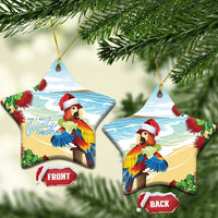 Have A Very Beach Christmas Ceramic Ornament Parrot By Lehua Flower - Polynesian Pride