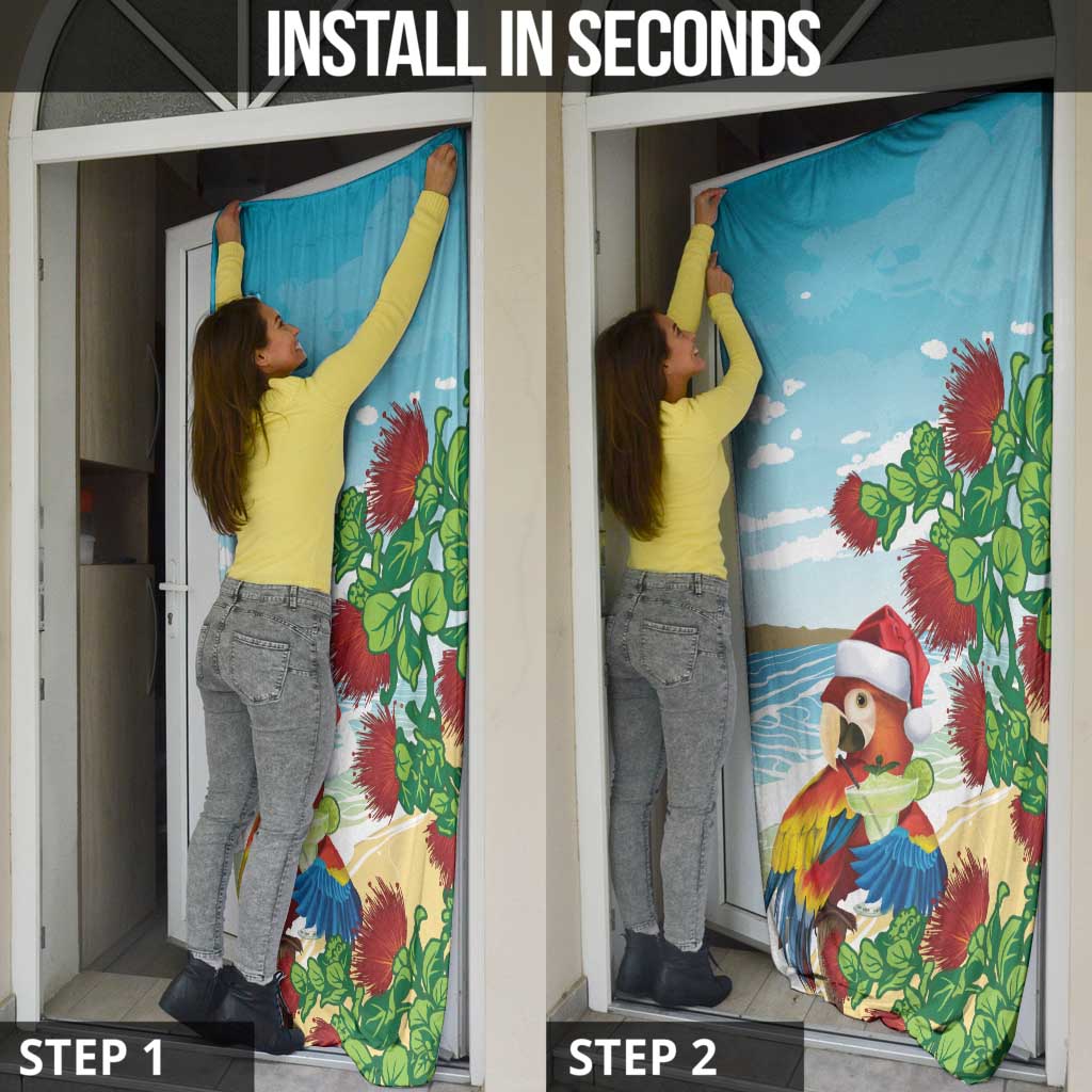 Have A Very Beach Christmas Door Cover Parrot By Lehua Flower - Polynesian Pride