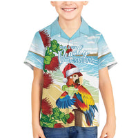 Have A Very Beach Christmas Family Matching Mermaid Dress and Hawaiian Shirt Parrot By Lehua Flower LT7 Son's Shirt Art - Polynesian Pride
