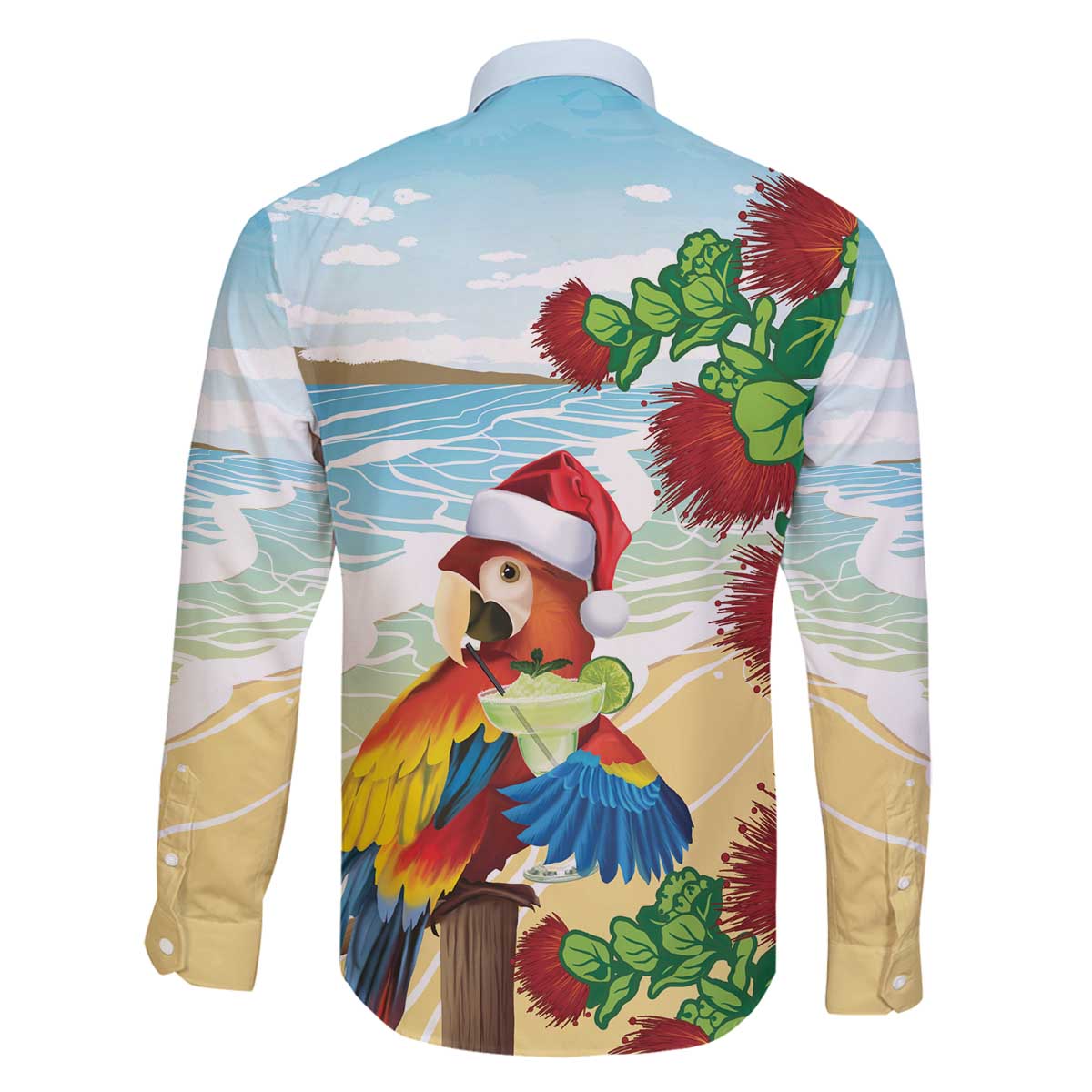 Have A Very Beach Christmas Family Matching Off The Shoulder Long Sleeve Dress and Hawaiian Shirt Parrot By Lehua Flower LT7 - Polynesian Pride