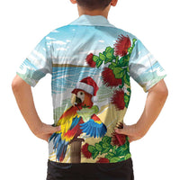 Have A Very Beach Christmas Family Matching Off Shoulder Maxi Dress and Hawaiian Shirt Parrot By Lehua Flower LT7 - Polynesian Pride