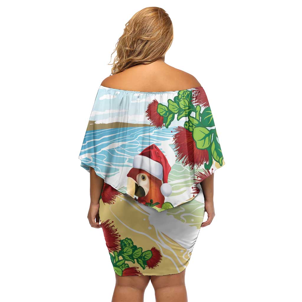 Have A Very Beach Christmas Family Matching Off Shoulder Short Dress and Hawaiian Shirt Parrot By Lehua Flower LT7 - Polynesian Pride