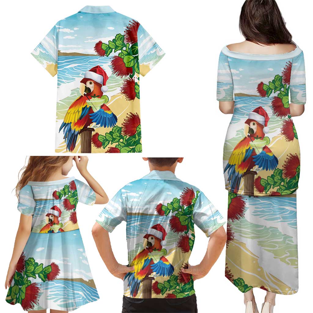 Have A Very Beach Christmas Family Matching Puletasi and Hawaiian Shirt Parrot By Lehua Flower LT7 - Polynesian Pride