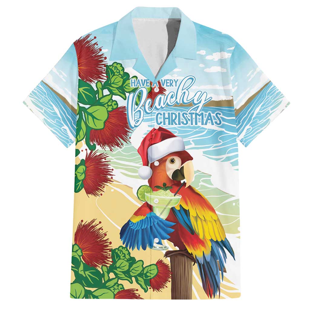Have A Very Beach Christmas Family Matching Puletasi and Hawaiian Shirt Parrot By Lehua Flower LT7 Dad's Shirt - Short Sleeve Art - Polynesian Pride