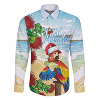 Have A Very Beach Christmas Family Matching Tank Maxi Dress and Hawaiian Shirt Parrot By Lehua Flower LT7 Dad's Shirt - Long Sleeve Art - Polynesian Pride
