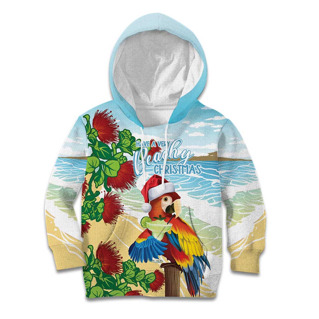 Have A Very Beach Christmas Kid Hoodie Parrot By Lehua Flower LT7 Hoodie Art - Polynesian Pride