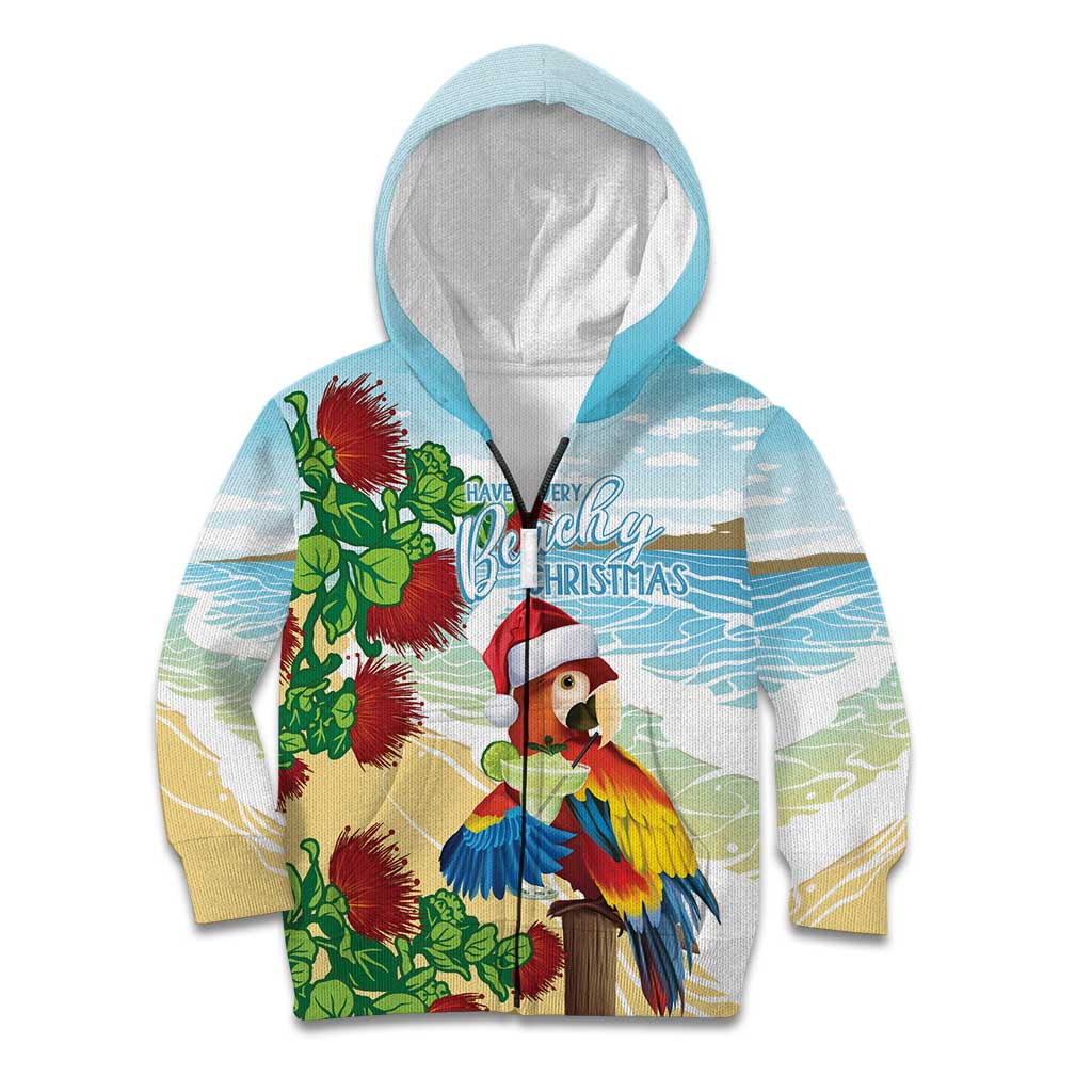 Have A Very Beach Christmas Kid Hoodie Parrot By Lehua Flower LT7 Zip Hoodie Art - Polynesian Pride