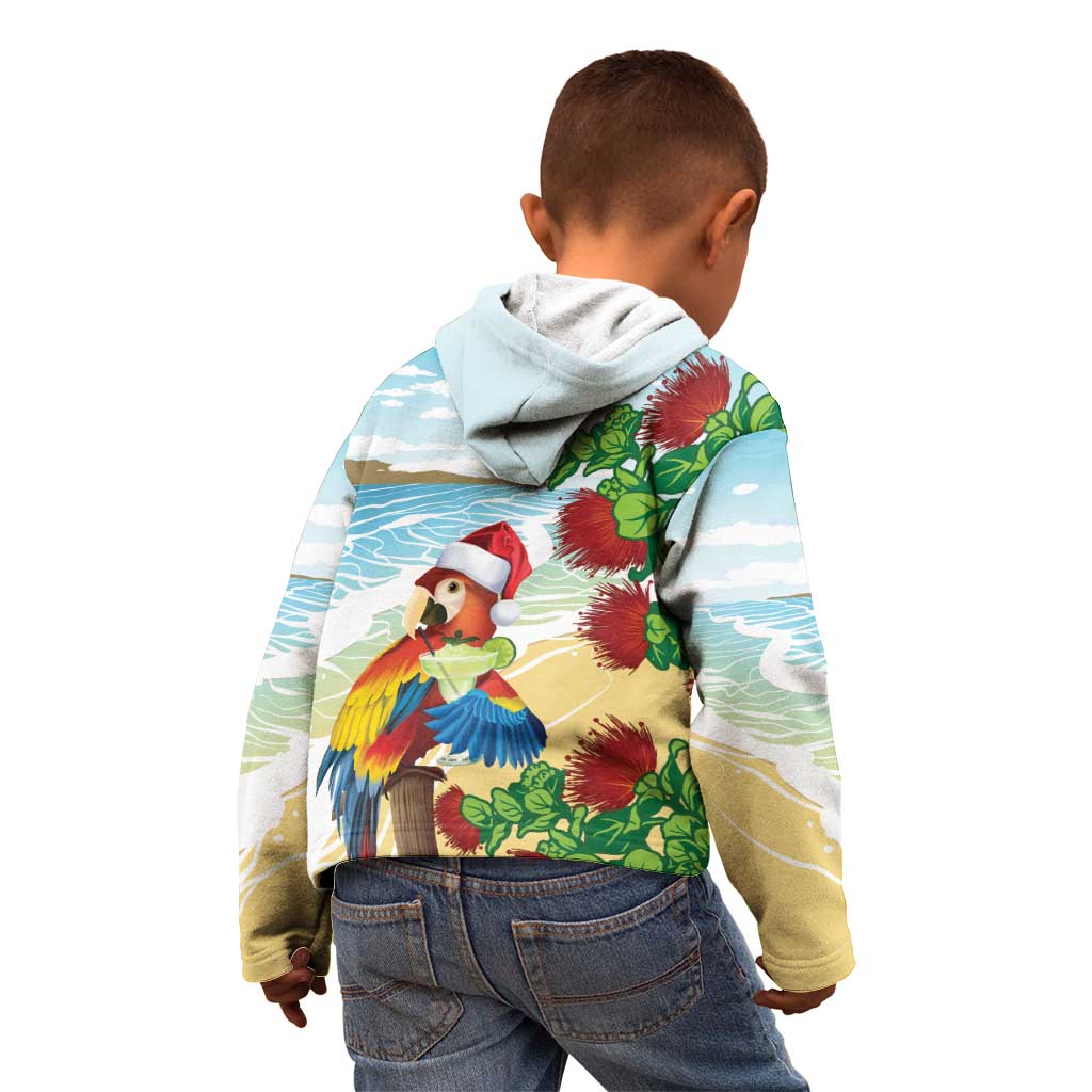 Have A Very Beach Christmas Kid Hoodie Parrot By Lehua Flower LT7 - Polynesian Pride