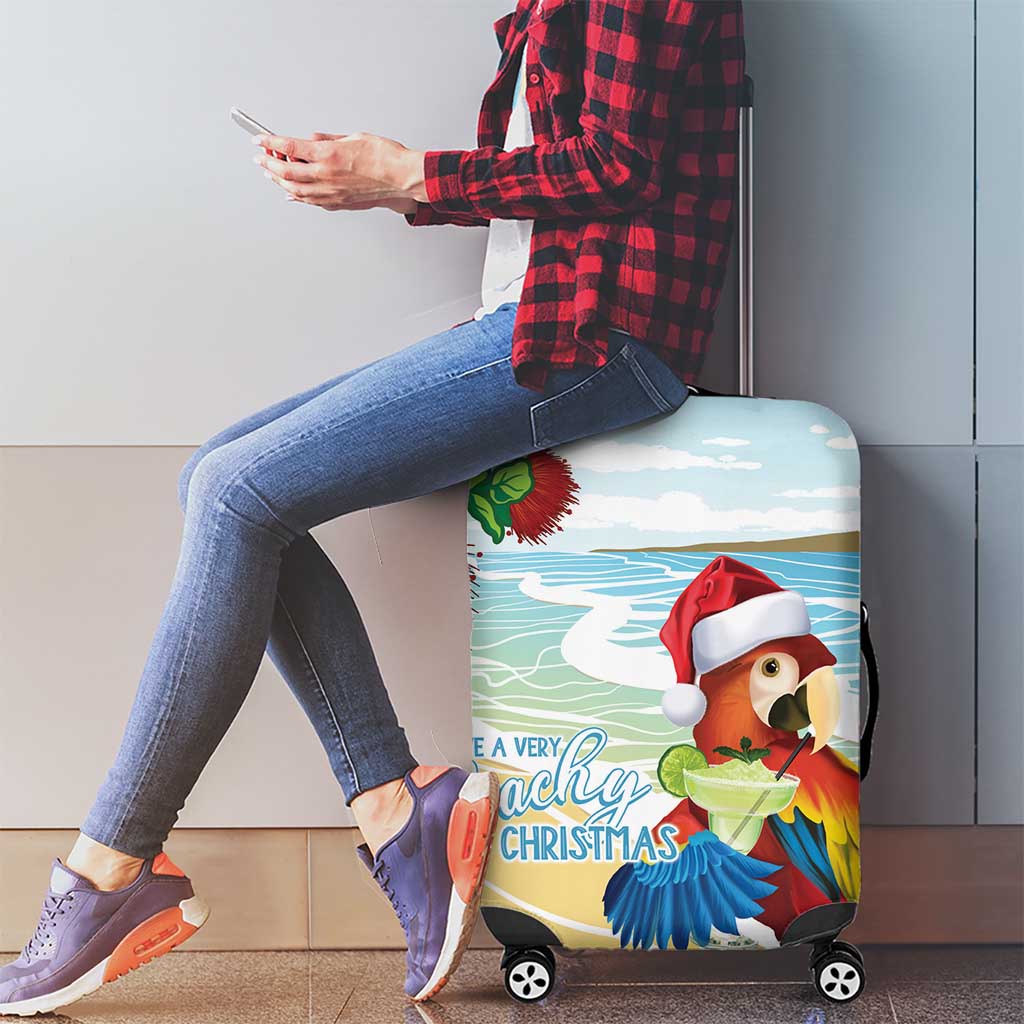 Have A Very Beach Christmas Luggage Cover Parrot By Lehua Flower - Polynesian Pride