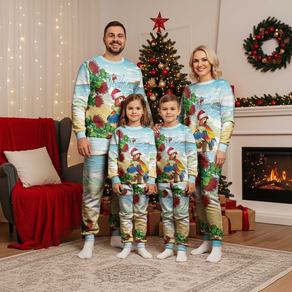 Have A Very Beach Christmas Pajama Set Parrot By Lehua Flower - Polynesian Pride